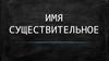 Имя существительное
