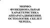Морфо-функциональная характеристика аппарата движения. Остеология. Скелет черепа