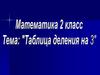 Таблица деления на 3