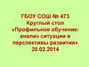 Профильное обучение: анализ ситуации и перспективы развития