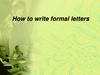 How to write formal letters