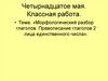 Морфологический разбор глаголов. Правописание глаголов 2 лица единственного числа