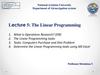 The linear programming. (Lecture 5)