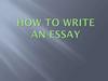 How to write an essay