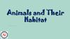 Animals and Their Habitat
