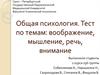 Общая психология. Тест по темам: воображение, мышление, речь, внимание