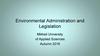Environmental Administration and Legislation,