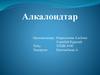 Алкалоидтар. Алкалоидтар туралы жалпы түсінік