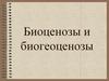 Биоценозы и биогеоценозы