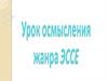 Урок осмысления жанра "Эссе"