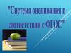 Система оценивания в соответствии с ФРОС