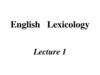 English lexicology