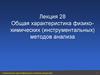 Общая характеристика физико-химических (инструментальных) методов анализа. (Лекция 28)
