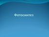 Фотосинтез. 9 класс