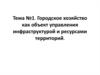 Городское хозяйство как объект управления инфраструктурой и ресурсами территорий