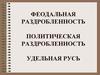 Феодальная раздробленность. Политическая раздробленность. Удельная Русь