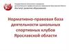 Нормативно-правовая база деятельности школьных спортивных клубов Ярославской области