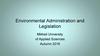 Legislation for environmental management