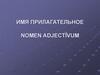 Имя прилагательное. Nomen adjectīvum