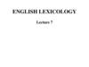 English lexicology
