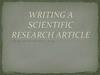 Wrsting a scientific research article
