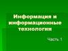 Информация и информационные технологии. Часть 1
