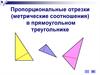 Пропорциональные отрезки (метрические соотношения) в прямоугольном треугольнике