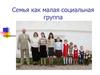 Семья как малая социальная группа