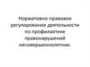 Нормативно-правовое регулирование деятельности по профилактике правонарушений несовершеннолетних