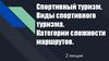 Спортивный туризм. Виды спортивного туризма. Категории сложности маршрутов