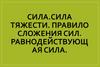 Сила. Сила тяжести. Правило сложения сил. Равнодействующая сила