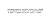 Применение нейронных сетей в биотехнических системах