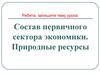 Состав первичного сектора экономики. Природные ресурсы. Вопросы и задания