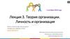 Теория организации. Личность и организация