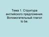 Структура английского предложения. Вспомогательный глагол to be