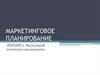 Внутренний потенциал предприятия. Маркетинговое планирование. Лекция 2