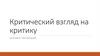 Критический взгляд на критику