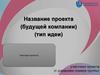 Название проекта (будущей компании) (тип идеи). Шаблон
