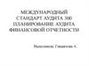 Международный стандарт аудита 300. Планирование аудита финансовой отчетности