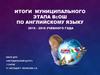 Итоги муниципального этапа ВcОШ по английскому языку 2015 - 2016 учебного года