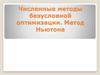 Численные методы безусловной оптимизации. Метод Ньютона