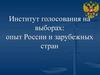Институт голосования на выборах: опыт России и зарубежных стран