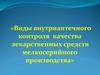 Виды внутриаптечного контроля качества лекарственных средств мелкосерийного производства