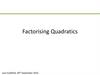 Factorising Quadratics