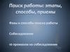 Поиск работы: этапы, способы, приемы