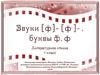 Звуки [ф], [ф'].  Буквы Ф, ф. Литературное чтение. 1 класс