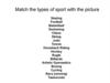 Match the types of sport with the picture