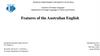 Features of the Australian English