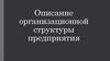 Описание организационной структуры предприятия