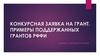 Конкурсная заявка на грант. Российский фонд фундаментальных исследований (РФФИ)